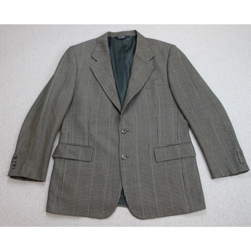 Jos A Bank Blazer‎ Men's Size 41R 100% Wool Houndstooth Executive Collection